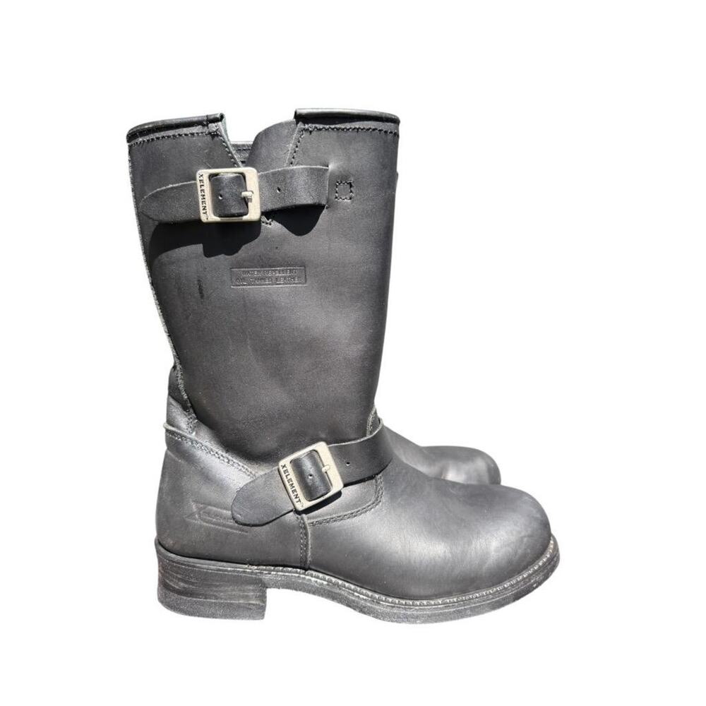 X Element Harness Biker Motorcycle Boot Black Leather Men size 11